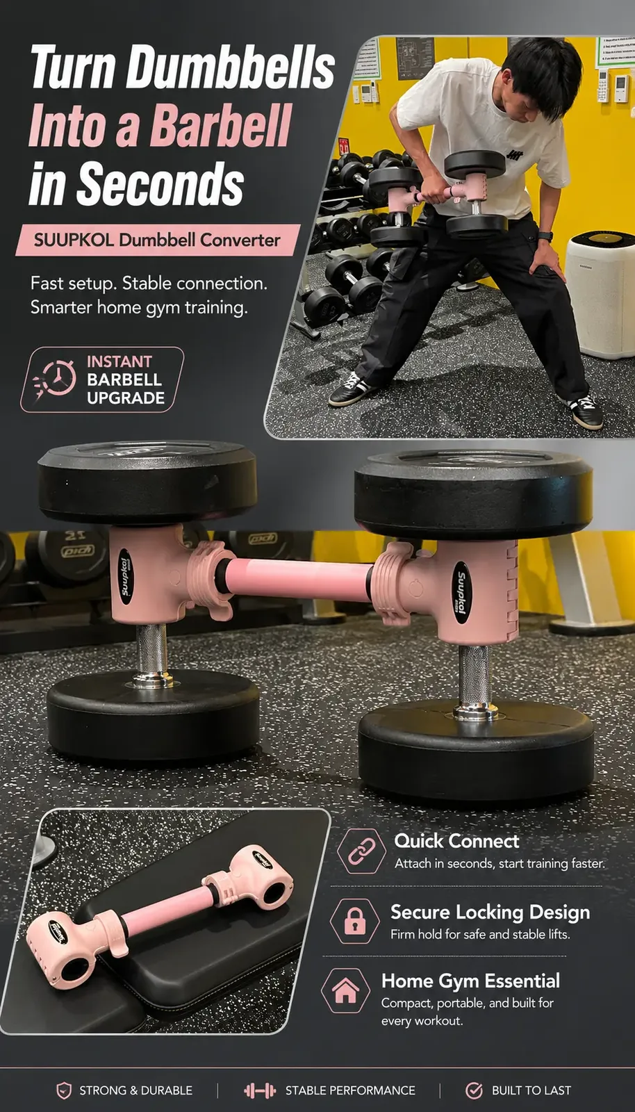 Short Bar Dumbbell Converter