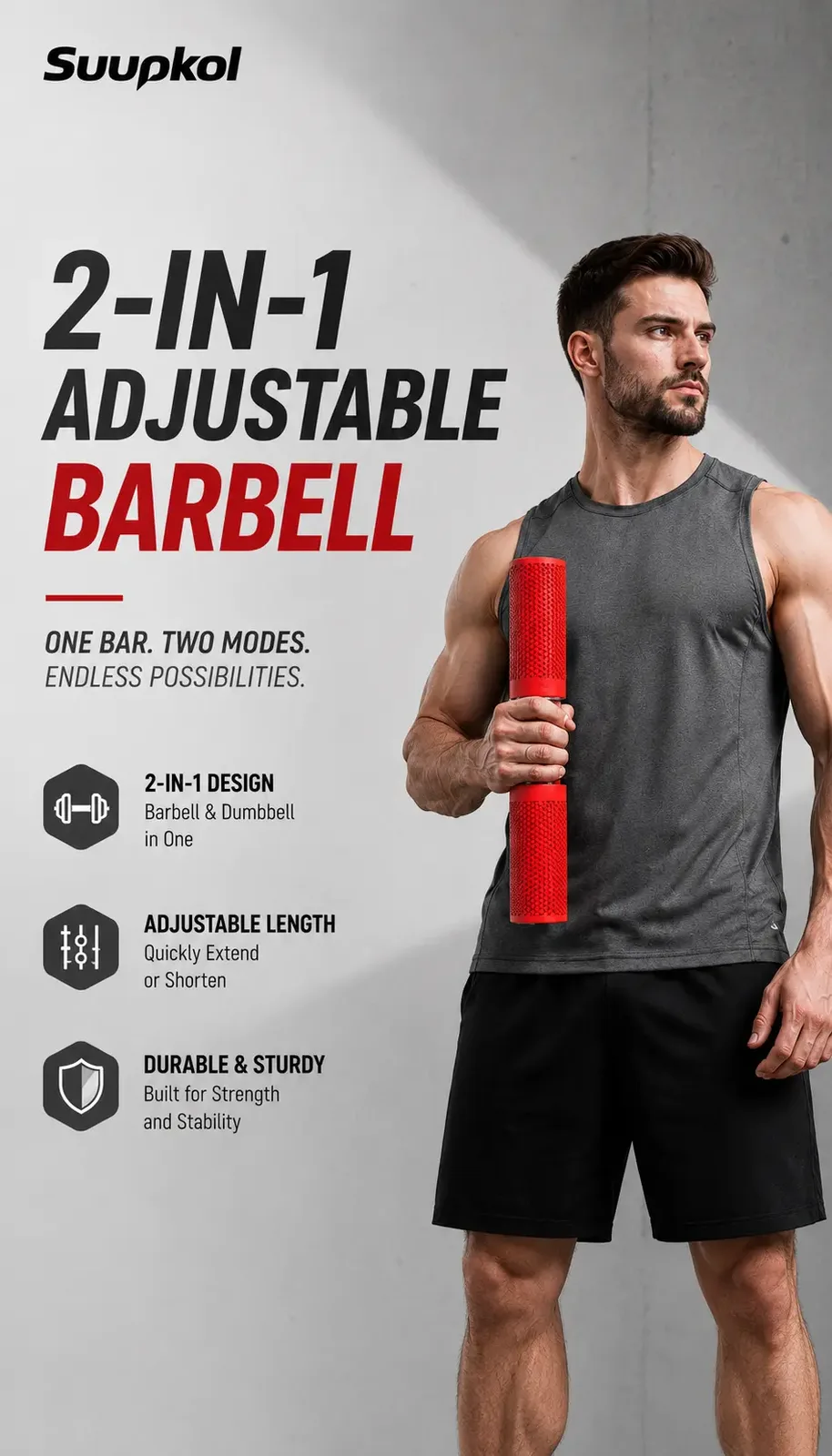 2-in-1 Telescopic Barbell