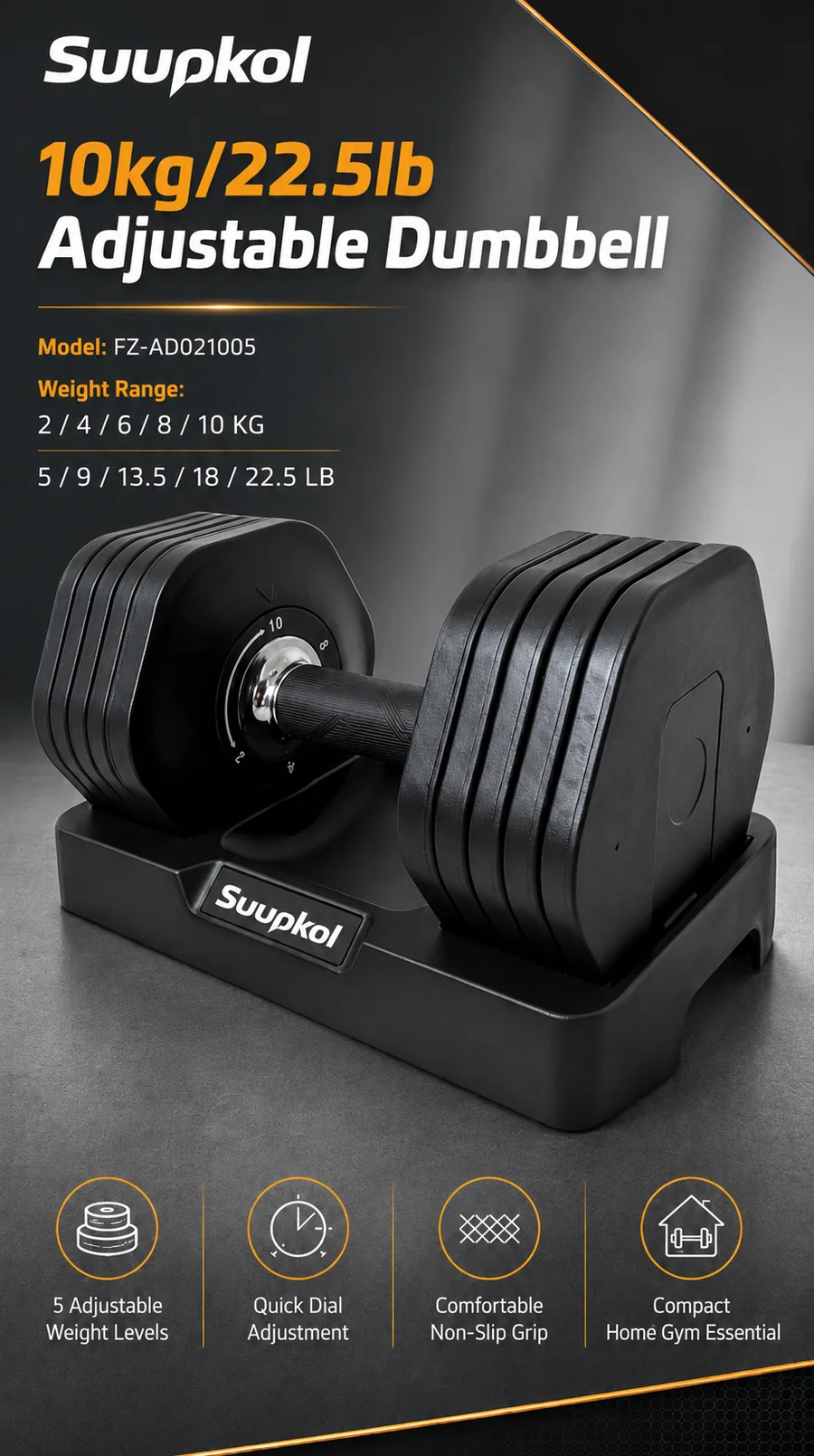 10KG Adjustable Dumbbell FZ-AD021005